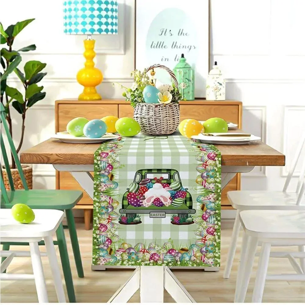 Easter Table Runner Vintage Farm Truck NWT